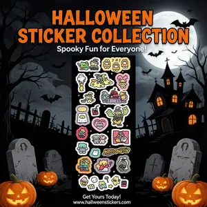 Cartoon Bunny Halloween Party Stickers, High-Quality Embossed Decals for Scrapbooks, Notebooks, Phone Decorations, Fun DIY Crafts