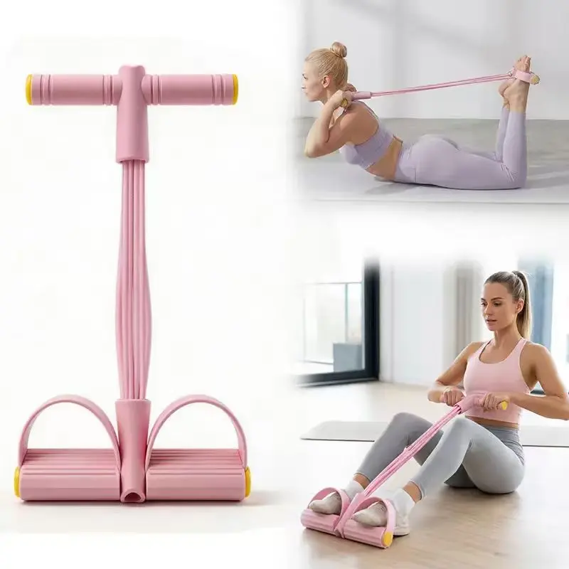 Multifunction Tension Rope 6-Tube Elastic Yoga Pedal Tension Rope Fitness Equipment Elastic Pull Rope for Workout Stretching & Home Fitness