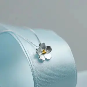 925 Sterling Silver cherry blossom Necklaces & Pendants For Women Fashion Lady Festival Gift Sterling-silver-jewelry