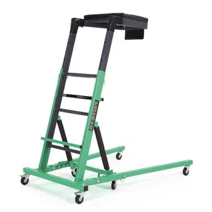 GARVEE Heavy Duty Adjustable Height Automotive Creeper with 6 Swivel Caster Wheels, Foldable Design, 400 LBS Capacity, Ideal for Garage and Engine Topside Work, Length from 49.21" to 68.89"