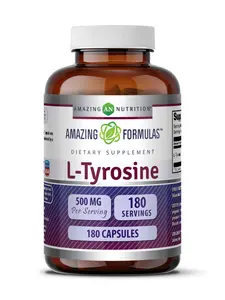 Amazing Formulas L-Tyrosine 500 Mg Amino Acid Supplement | 180 Capsules | Non-GMO | Gluten-Free | Made in USA
