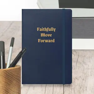 Habit Journal - Faithfully Move Forward Journal with 80 Lined Cream-Colored Pages, Elastic Closure & Expandable Inner Pocket, 5.5" x 8.5"