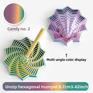 3D Printed Expanded Sensory Fidget Star, New Stress Relief Sensory Whirling Spiral with Handle, Very Satisfying Sight and Sound with Hypnotizing Visual Fidget Toy