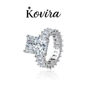 Kovira S925 Sterling Silver Gorgeous 6ct Radiant Cut Travel Engagement Ring for Women,Everyday Luxury/Self Care/Statement Promise Ring/Wedding Ring/Date Ring/Anniversary Gift
