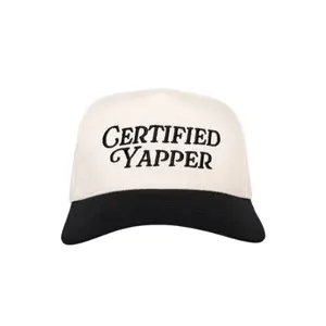 Certified Yapper, Embroidery Fashion Hat, Unpretentious Trucker Hat, Casual Black and White Hat, Trucker Hat for Pretty Hair Styling and Bold Funny Statement