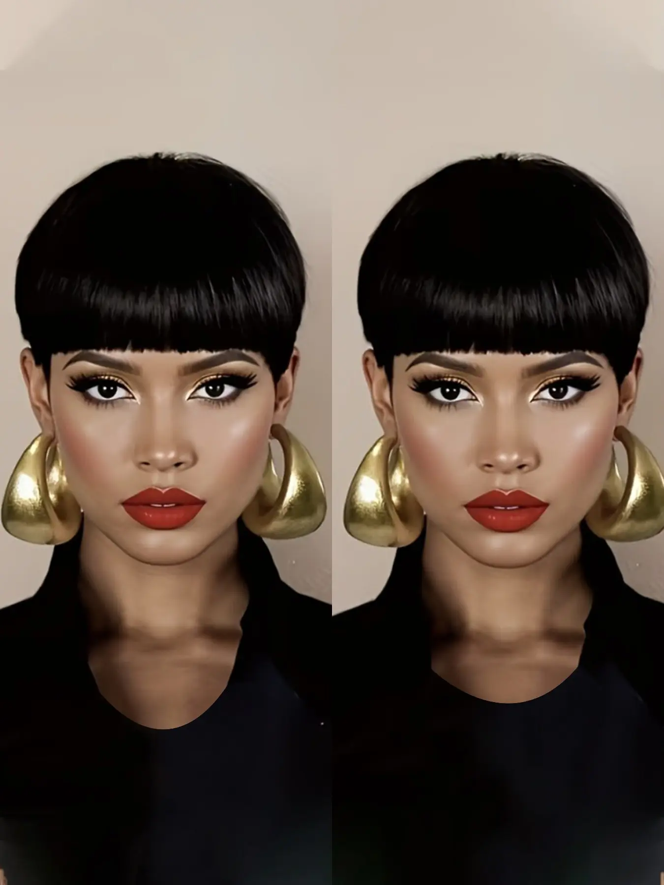 Straight Human Hair Wig for Women Pixie Cut Wig Valentine's Day Wig Full Machine Made Wig 150% Density 6 Inch Machine Wigs