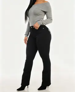 Women's High Waisted Flare Jeans - Womenswear, Classic Slim Fit Bell Bottom Denim Pants with 5 Pockets, Stylish Design, Style