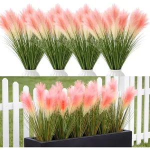 15 count Artificial Pampas Grass 31.5"  Gradient Faux Pampas Stems with 3 Plumes Each,   for Wedding Arch, Aisle Decor, Bridal Shower, Floor Vase Boho  Decor