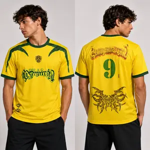 Yellow Green Soccer Jersey, Vintage Number Football Shirt, Retro Sports Jersey, Unisex Streetwear Game Day Top