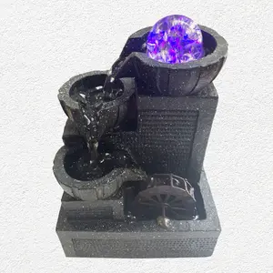Tabletop Fountain Desktop Fountain with Crystal Ball Indoor Water Waterfall Fountain Office Desk Decor Tabletop Fountain Water Pump Landscape Decoration Fountain Decoration