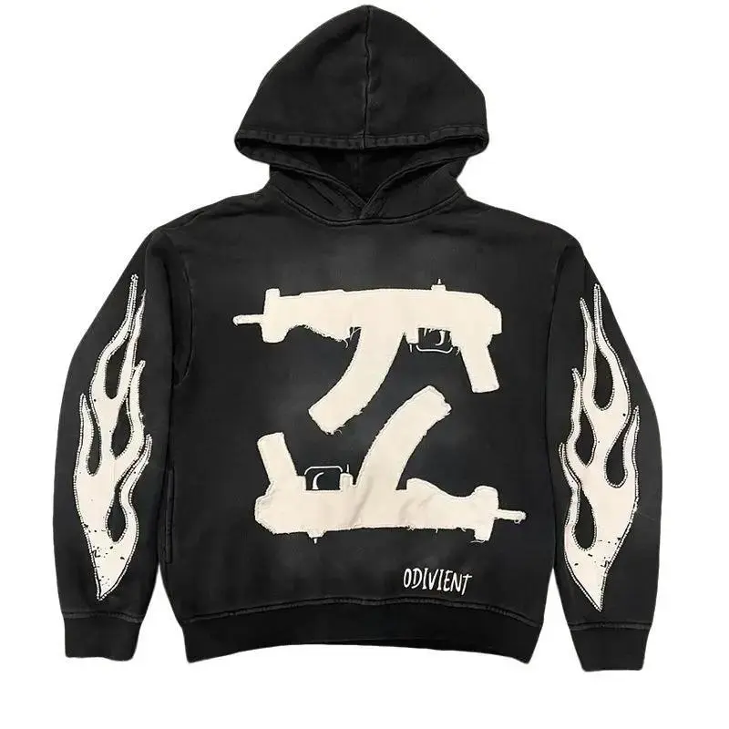 Gothic Men's Hoodie Printed Sweatshirt - Long Sleeve Casual Jumper with Loose Fit for Street Wear Style, Model Los Boyz
