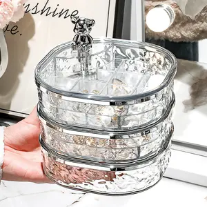 ElegantTwist Jewelry Tray: 3-Tier Rotating Organizer for Bracelets, Rings & Watches
