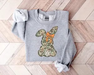 Boy Girl Easter Camo Sweatshirt, Egg Hunter Camo Easter Shirt, Camo Easter Bunny Shirt, Happy Easter Shirt, Easter Egg Hunt Kids Shirt