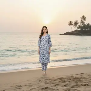 Pakistani Lawn Two Piece Kameez and Trouser for Casual & Daily Wear for Women Floral Print Comfortable Fit
