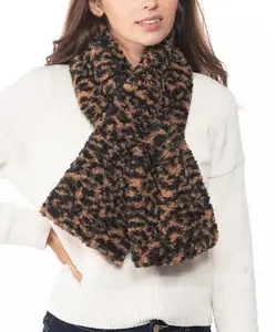 INC International Concepts Faux-Sherpa Pull-Through Muffler Scarf, ONE SIZE Leo
