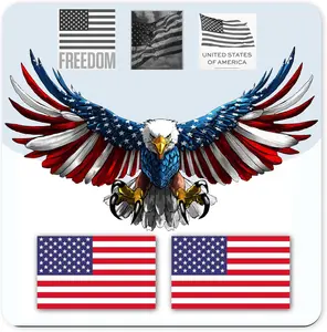 100Pcs Patriotic US Flag DTF Stickers, Easy to Apply Red White Blue Prints for Independence Day Clothes Accessories