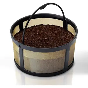 8-12 Cup Reusable Filter Basket With Mesh Bottom Fits Keurig K-Duo Essentials and K Duo Brewers Machine - Permanent Filter Replacement for Mr Coffee Gold Basket-Style Filters 1-Pack