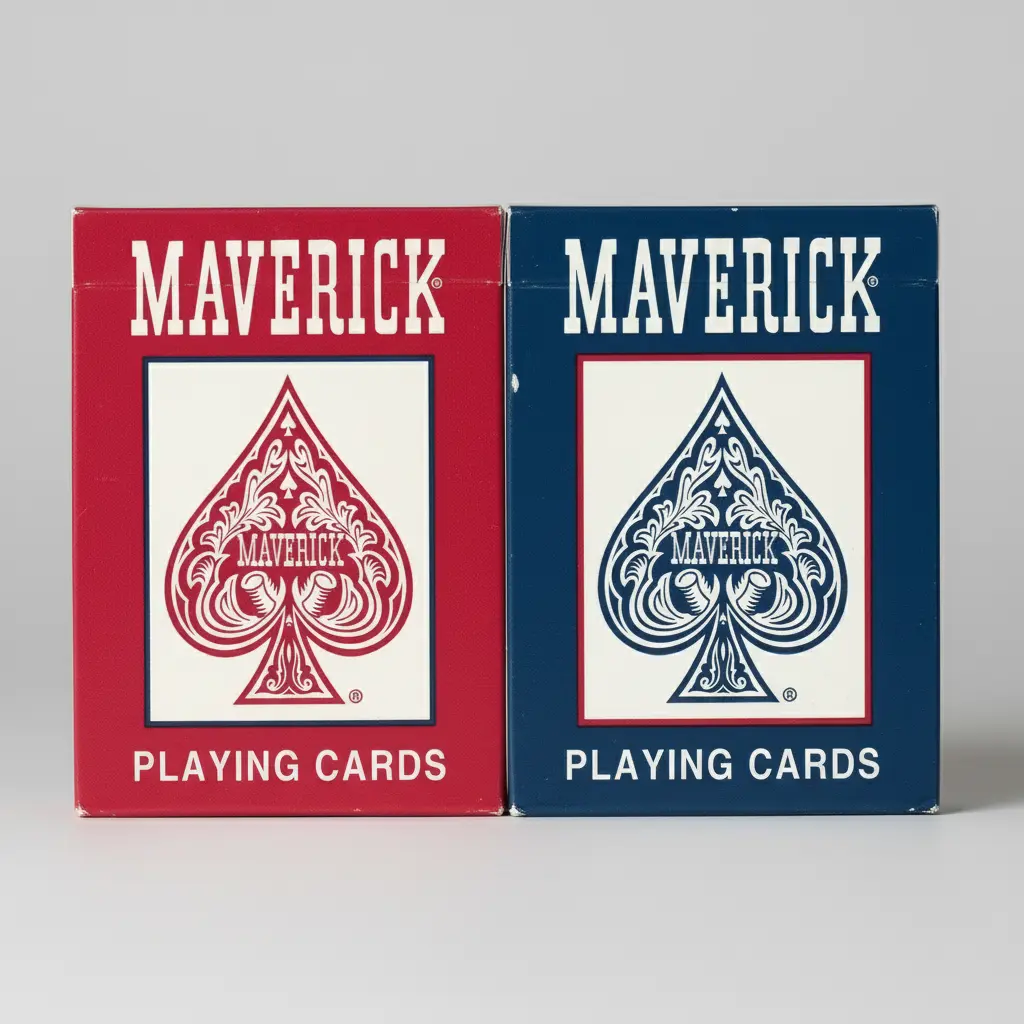 Maverick Collectibles Playing Cards - 52 Cards, Standard Index, Cincinnati Print, Final U.S.-Printed Maverick, Discontinued USPCC Deck, Red or Blue, Classic Presentation, 12+ Years, Appeals to Collectors & Magicians