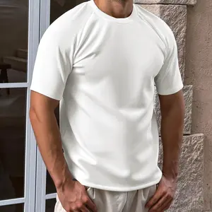 Fioboc Men's Modal Blend Raglan Short Sleeve Tee - Casual Basic Crewneck Top