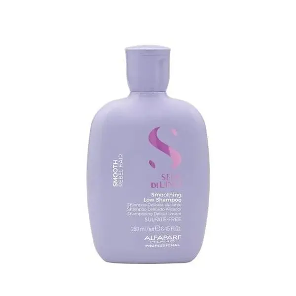 Alfaparf Milano Professional Semi Di Lino Smoothing Low Shampoo Cleanser - 250ml/8.45fl.oz Cleansing Anti Frizz Shampoo, Vegan Bio-Based Plant-Based Alcohol-Free Unisex Haircare, Silky Foam Hydrating Wash & Go for All Types Adults