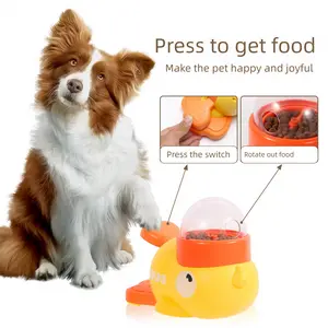 Little yellow duck feeder dog cat interactive toy trainer automatic feeder feeder