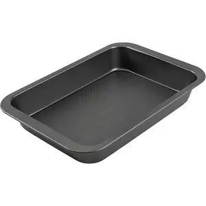 Rectangle Cake Pan, Nonstick Baking Pan for Cake, Bread, Brownie or Lasagna, Heavy Duty Baking Dish with Diamond Texture Pattern and Wide Grips