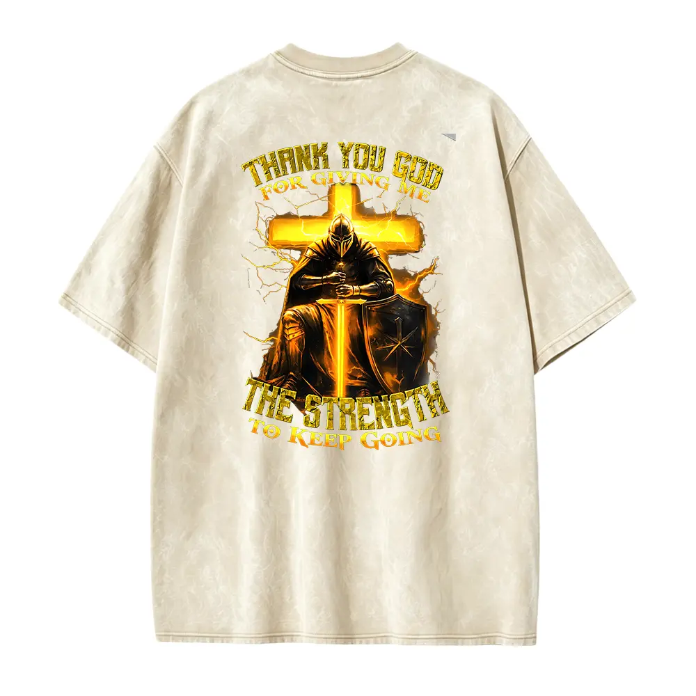 Thank You God For Giving Me The Strength To Keep Going Shirt, Christian Faith Hoodie, Knight Armor Cross Sweatshirt, Religious Believer Tee