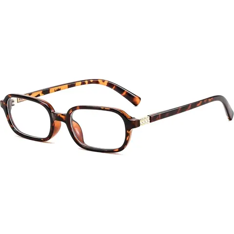 FEISEDY Women's 90s Retro Small Rectangular Statement Bluelight Glasses - 53mm Lightweight, Eye-Friendly Non-Prescription, Casual Frames & Glasses, Accessories for Women, Daily Elegance, Better Sleep Aid (B0255)