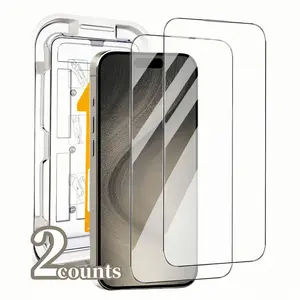 Tempered Glass Phone Screen Protector with Installation Tools, 2 Counts Dust-proof Phone Screen Protective Film, Phone Accessories for iPhone, Cover