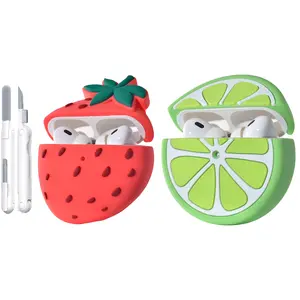 2-Pack Fruit Airpods Pro Case + Cleaning Tool Set