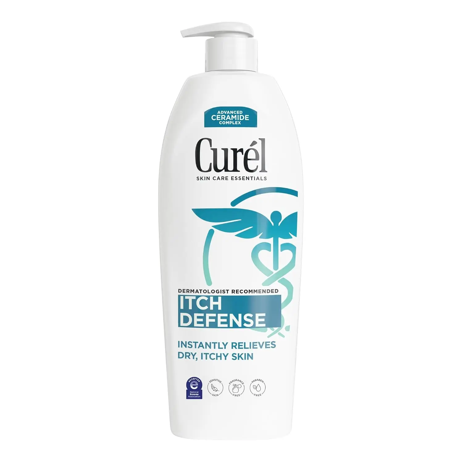 Curel Itch Defense Calming Body Lotion, 20 Oz – Ceramide + Shea Butter, Fragrance-Free, For Dry & Itchy Skin