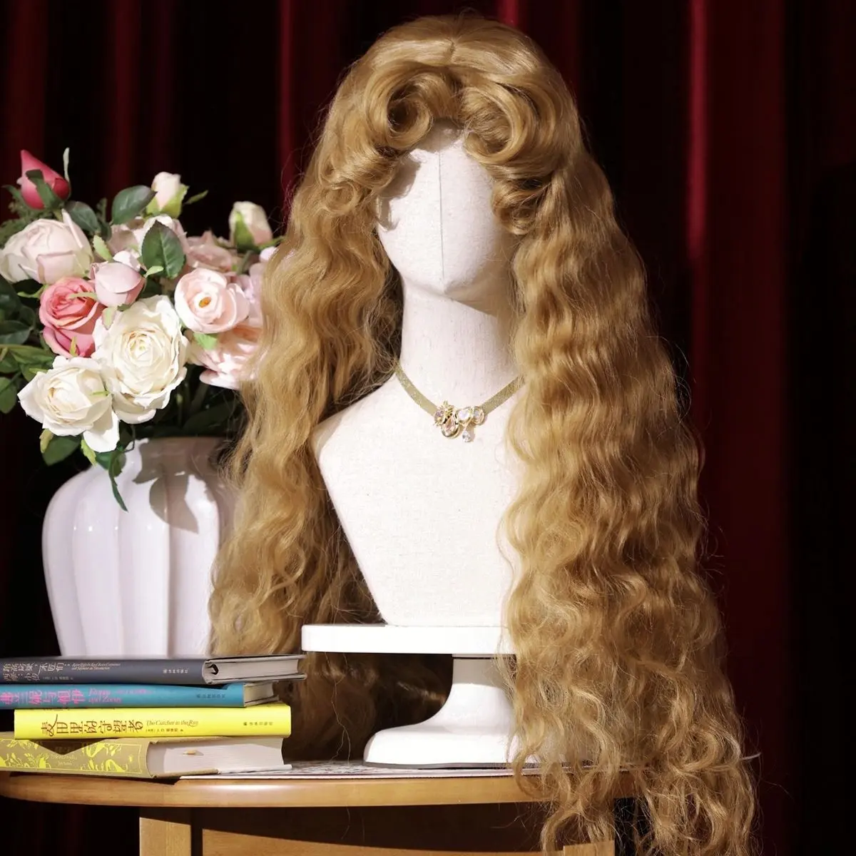 Princess Diary Fluffy Synthetic Full Machine Wig - French Wool Roll, Long Curl, Gorgeous Retro, Heat Resistant Fashion Hair Accessory, Fluffy Synthetic Wigs, Heat Resistant Wig