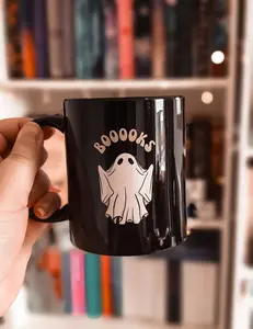 [Sale off up to 50%] Ghost books black halloween mug 11oz 15oz coffee mug