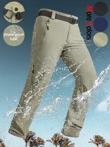 Men's High-Quality Waterproof Durable Casual Fashion Lightweight Sports Outdoor Stretch Cargo Pants Versatile Multi-Zip Pocket Adjustable Waistband Multi-Functional Casual Workwear Long Pants Perfect for Daily Commuting, Wilderness Exploration, Fishing, a