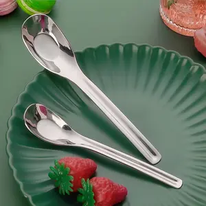 1pc 304 stainless steel spoon thickened soup spoon home eating deepened large soup spoon spoon tableware small spoon