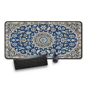 Blue Persian Rug Gaming Mousepad - Extra Large, Anti-Slip Rubber Base, Persian Mousepad Design Extended Mousepad artisan mousepad
