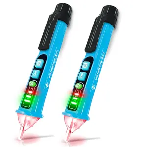 Tester,  Non Contact  Tester Detector, Electric Electricity Tester Pen, Dual Range 12V-1000V/48V-1000V, Live Wire Tester with LED Flashlight, Buzzer(2 Pack Light Blue)
