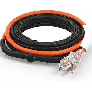 VEVOR Self-Regulating Pipe Heating Cable, 9FT 5W/FT Heat Tape for Pipes Freeze Protection, Water Pipe Heat Cable with Built-in Thermostat Protects PVC Hose, Metal and Plastic Pipe from Freezing