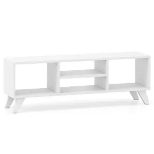 COSTWAY - Media TV Console Table with Raised Support Legs-White