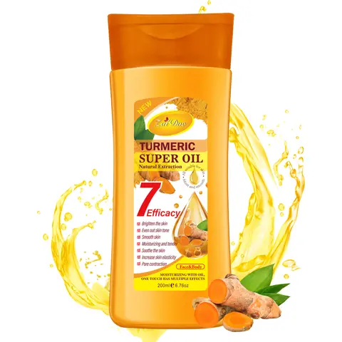 Natural Extraction Turmeric Gel Oil - 7-Efficacy Hydrating Face & Body Oil, 200ml Firming Deep Hydration Moisturizer for Radiant Skin (Beauty & Personal Care, Bath & Body Care)