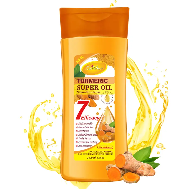 Natural Extraction Turmeric Gel Oil - 7-Efficacy Hydrating Face & Body Oil, 200ml Firming Deep Hydration Moisturizer for Radiant Skin (Beauty & Personal Care, Bath & Body Care)