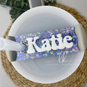 Personalized 30oz or 40oz Name Plate | Tumbler Topper | Custom Tumbler Tag | Retro