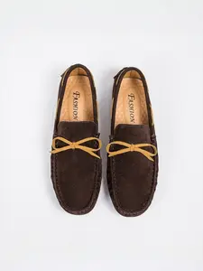 High-End Nubuck Slip-On Loafers, Classic Bean Shoe Style with Vintage Metal Decor, Soft Insole & Durable Outsole, Summer Casual Wear