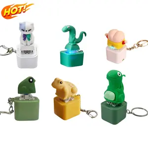 6PCS Lizard Button Keychain toad Keychain Sound Button Funny Rechargeable Animal Keychains Stress Reliever with Colored Lights Fun Portable Anxiety Relief Toy