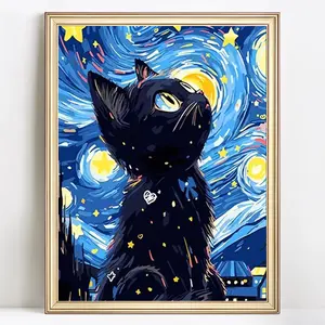 Cat Pattern DIY Diamond Arts Colorful Painting Kit without Frame, DIY Decorative Art Picture for Beginner, Wall Art Decor for Home Living Room Bedroom, Diamond Painting Kits