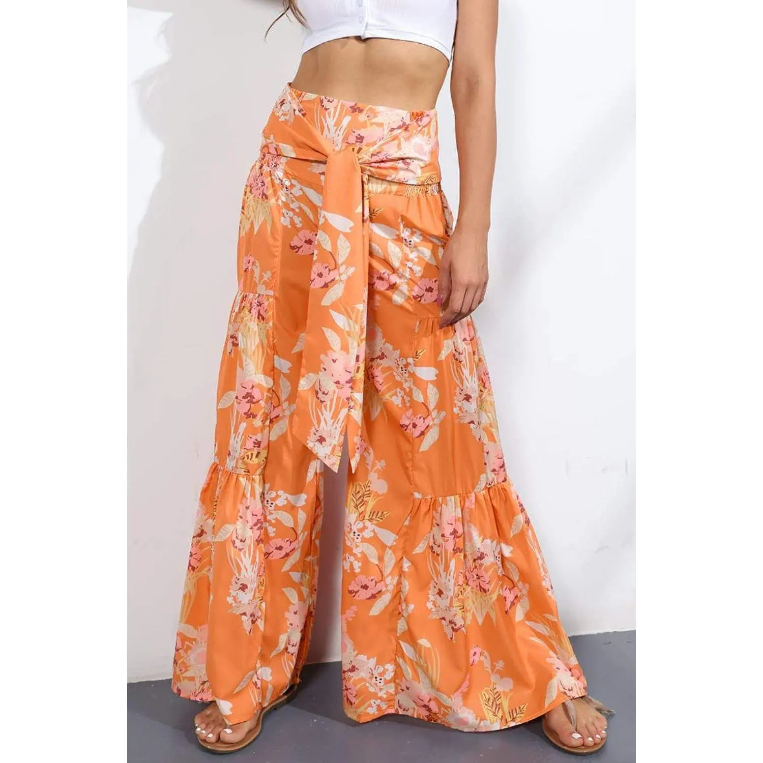Printed High-Rise Tied Culottes