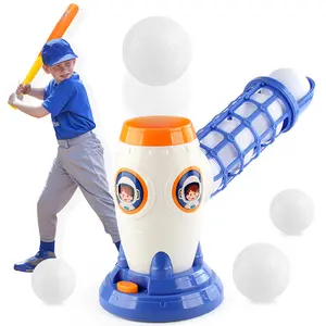 Kids Baseball & Tennis Auto Ball Launcher Toy - Pitching Machine with Bat, Outdoor Backyard Sports Game, Birthday Gift for 5-12 Yr Youth, Partially Assembled Sports Equipment