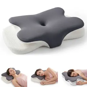 Ergonomic Memory Foam Neck Pillow, Ultra-Wide Contour for Side Sleeping, Cool Breathable Summer Pillow, Soft Comfort Support for Home and Travel