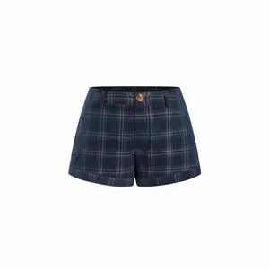 Cider 100% Cotton Tartan Low Rise Micro Shorts