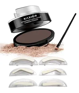 Moakxer Eyebrow Powder,Waterproof Eyebrow Stamp Powder Seal Perfect Nature Eye Brow Powder Tinting Coloring Kit Delicate Shape (201# Dark Brown)